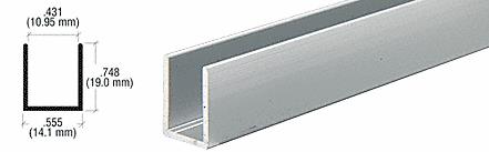 CRL Satin Anodized 10mm U-Channel - 12 ft Long