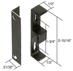 CRL Lock Keeper, 1-3/4" Screw Holes, 1/2" Wide, Black