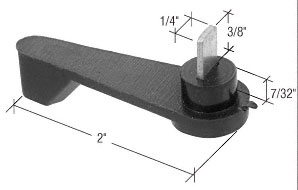 Latch Lever  for Arcadia Doors, 3/8" Spindle, 2" Long, Black