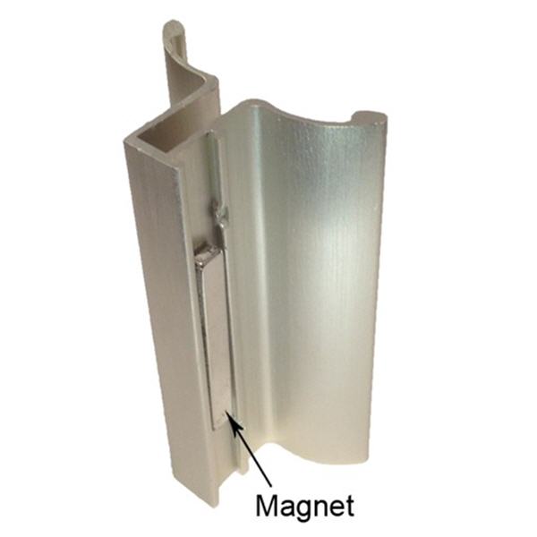 Brushed Nickel Frameless Shower Door Handle with Magnet