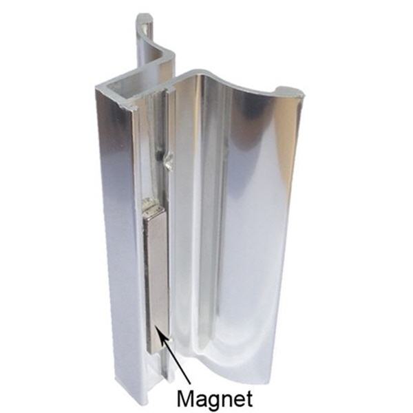 3-3/4" Bright Chrome Frameless Shower Door Handle with Magnet