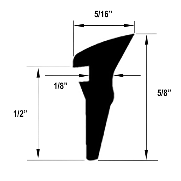 Gordon Glass® Roll-in Glazing Gasket for Railing Systems and Storefront, 5/16 in x 5/8 in x 1/2 in - 20 Ft. Roll