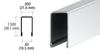 CRL Polished Stainless U-Channel for 1/2" or 5/8" Glass - 10 ft long