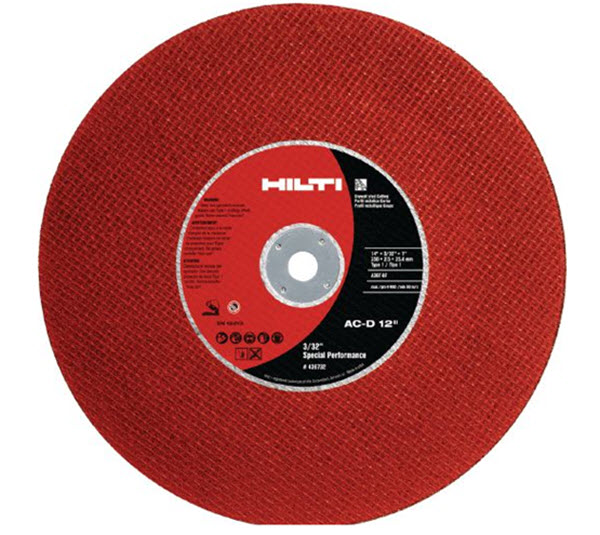 Hilti AC-D DS Drywall Stud Cutting Disc for Chop Saw 12" x 3/32" x 1" - 436731