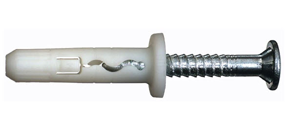 Hilti HPS-1 Economical Plastic Impact Anchor with Carbon Steel Screw 3/16" x 1" - 260347- Box of 200