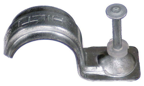 Hilti X-EMTC 3/8" C27 Thin Wall Conduit Clips with Pre-Mounted Standard X-C Fastener - .27 Caliber - Box of 100 - 226906
