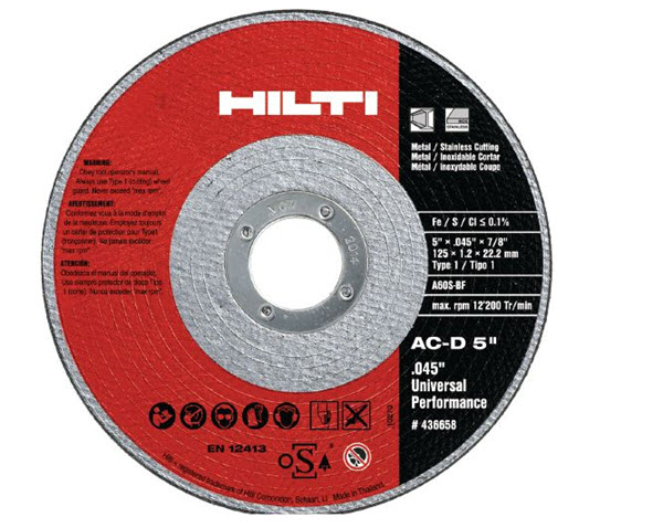 Hilti AC-D UP Thin Cutting Disc Universal Performace 4-1/2" x 0.045" x 7/8" - Type 1 - 436656