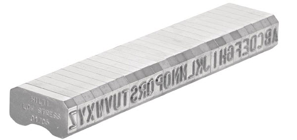 Hilti X-MC 5.6/6 "A" Narrow Low Stress Marking Character - 8127