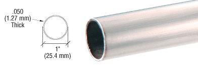 CRL 1" Brushed Stainless Round Tubing for Partition Posts and Sneeze Guards - 236 in Long