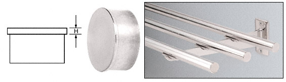CRL Polished Stainless Flat End Caps for 1" Diameter Tubing