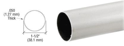 CRL 1-1/2" Brushed Stainless Round Tubing for Partition Posts and Sneeze Guards - 236 in Long