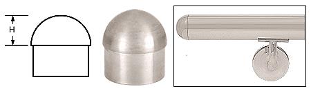 CRL Brushed Stainless Dome End Caps for 1-1/2" Diameter Tubing
