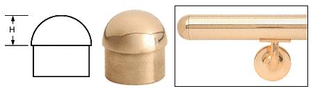 CRL Polished Brass Dome End Caps for 1-1/2" Diameter Tubing