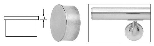 CRL Polished Stainless Flat End Caps for 1-1/2" Diameter Tubing