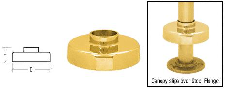 CRL Polished Brass Steel Canopy for 1-1/2" Tubing