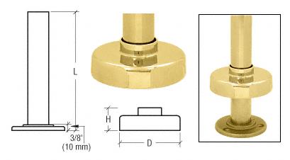 CRL Polished Brass Steel Flange and Canopy for 1-1/2" Tubing