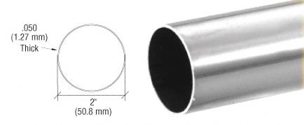 CRL 2" Brushed Stainless Round Tubing for Partition Posts and Sneeze Guards - 236 in Long