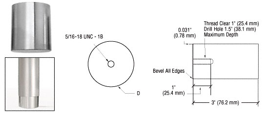 Concealed Mounting Lug for 2" Diameter Tubing