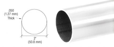 CRL 2" Polished Stainless Round Tubing for Partition Posts and Sneeze Guards - 236 in Long