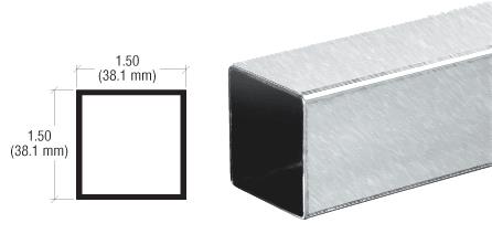 CRL Brushed Stainless Partition Post Sneeze Guard Square Tubing - 236 in Long