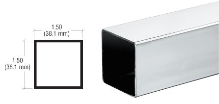 CRL Polished Stainless Partition Post Sneeze Guard Square Tubing - 236 in Long