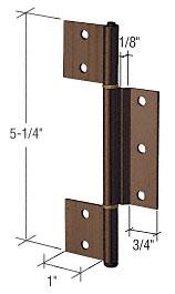 Florida Brown Offset Replacement Hinge with 1/8" Offset Center Leaf