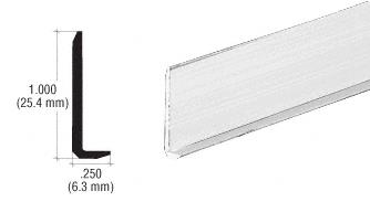 CRL Polished Aluminum 1/4" L-Bar Extrusion - 12 ft Long