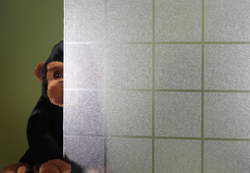 Large Frosted Clear Squares Privacy Decorative Window FIlm 48" Wide x 1yd. Sold by the yard as one continuous roll.