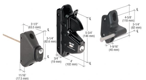 CRL Black Privacy Latch with Keyed Lock