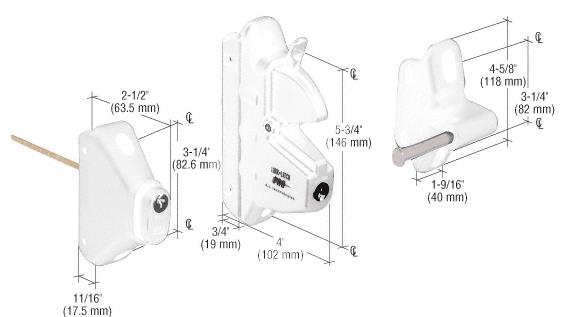 CRL White Privacy Latch with Keyed Lock