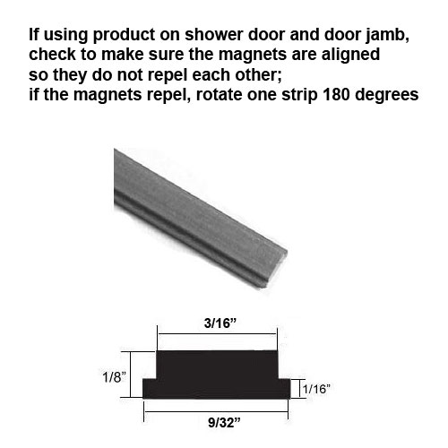 Gordon Glass&#174; Flexible Magnetic Strip Insert for Framed Swing Shower Doors - 75" long