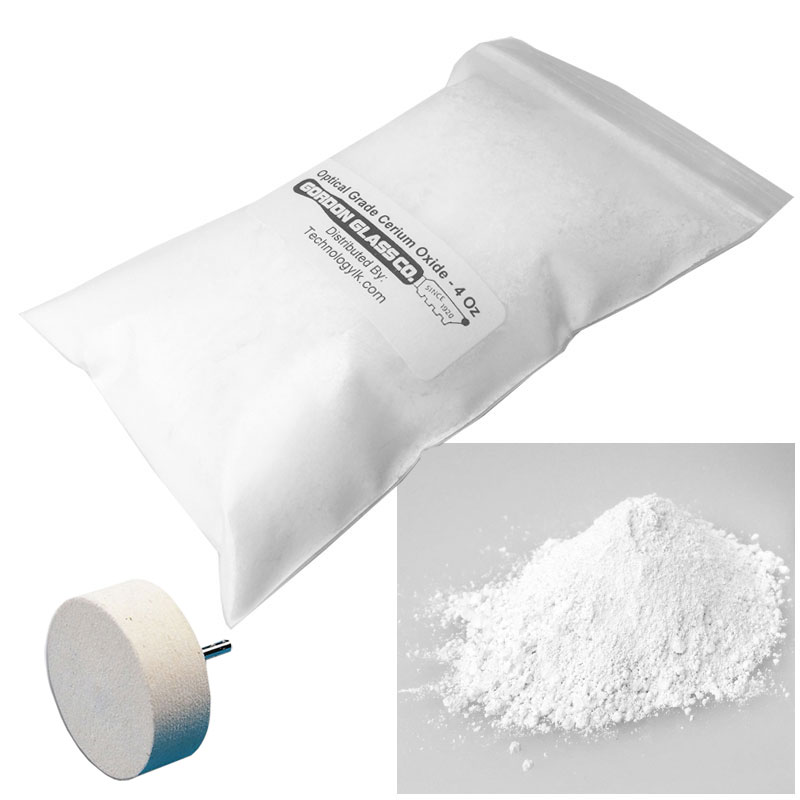 Gordon Glass&#174; Optical Grade High Purity Cerium Oxide Polishing Compound - 4 Oz and 2" Felt Polishing Wheel Kit