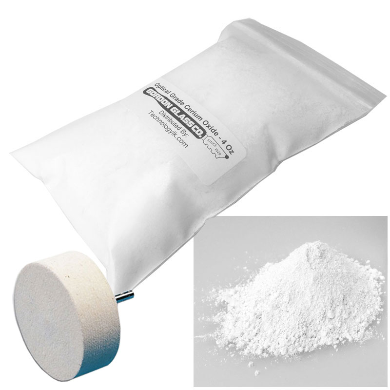 Gordon Glass&#174; Optical Grade High Purity Cerium Oxide Polishing Compound - 4 Oz and 3" Felt Polishing Wheel Kit