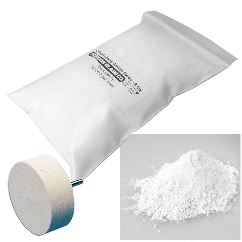 Gordon Glass&#174; Optical Grade High Purity Cerium Oxide Polishing Compound - 8 Oz and 3" Felt Polishing Wheel Kit