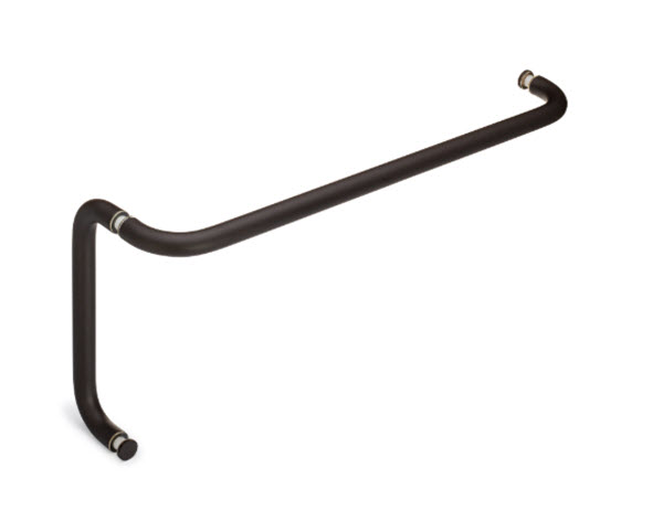 Opus II 24" Cuttable Towel Bar and 6" Pull Shower Door Combination without Rosettes - Oil Rubbed Bronze (Medium)