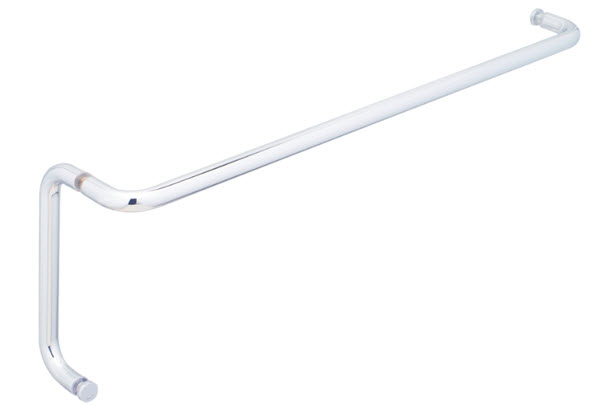 Opus II 24" Cuttable Towel Bar and 6" Pull Shower Door Combination without Rosettes - Polished Chrome