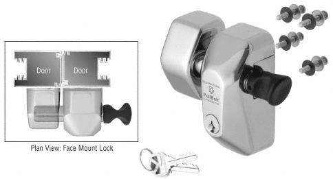 CRL Polished Stainless Steel PullBolt Security Face Mount Lock