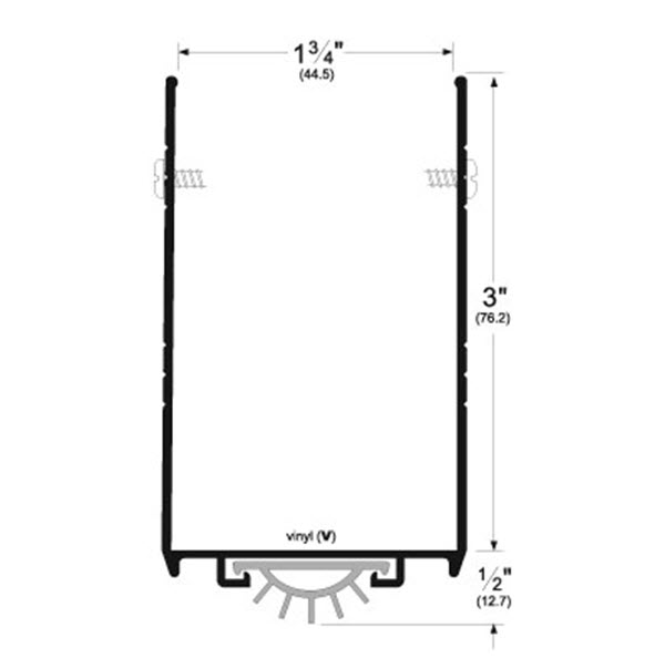 Pemko 221AV36 Aluminum Finish Wrap Around Door Bottom Door Shoes with Vinyl Weatherseal for 36" Door