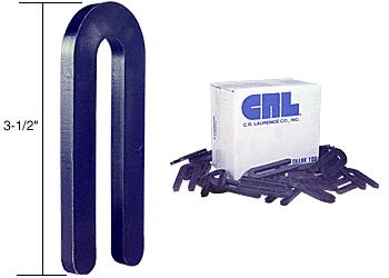 CRL Black 1/4" x 3-1/2" Plastic Horseshoe Shims - 100 Pack