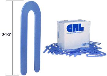 CRL Blue 1/16" x 3-1/2" Plastic Horseshoe Shims - 100 Pack