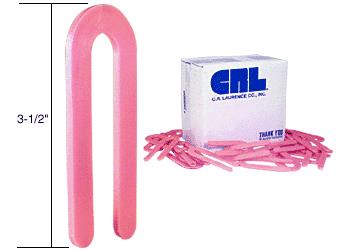 CRL Red 1/8" x 3-1/2" Plastic Horseshoe Shims - 100 Pack