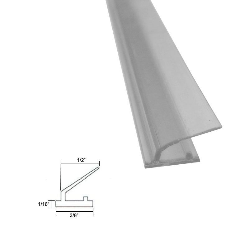 Gordon Glass&#174; Shower Door Clear Polycarbonate Strike Seal with Soft Lip - 86" long
