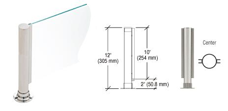 CRL 12" Round Brushed Stainless PP01 Elegant Series Counter/Partition Center Post