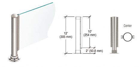 CRL 12" Round Polished Stainless PP01 Elegant Series Counter/Partition Center Post