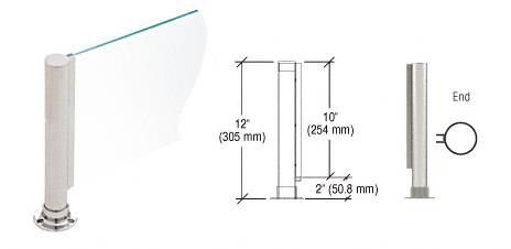 CRL 12" Round Brushed Stainless PP01 Elegant Series Counter/Partition End Post