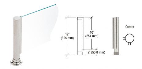 CRL 12" Round Brushed Stainless PP01 Elegant Series Counter/Partition Corner Post