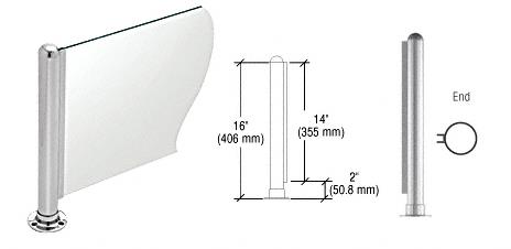 CRL 16" Round Polished Stainless PP02 Elegant Series Counter/Partition End Post