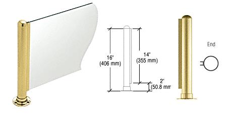 CRL 16" Round Polished Brass PP03 Elegant Series Counter/Partition End Post