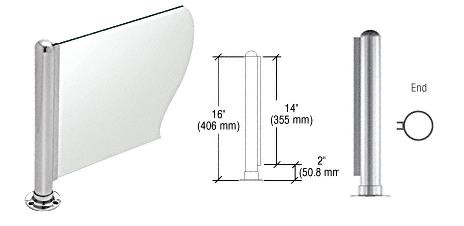 CRL 16" Round Polished Stainless PP03 Elegant Series Counter/Partition End Post