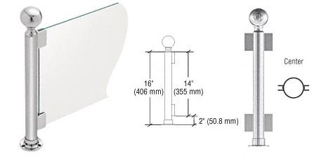 CRL 16" Round Polished Stainless PP04 Elegant Series Counter/Partition Center Post